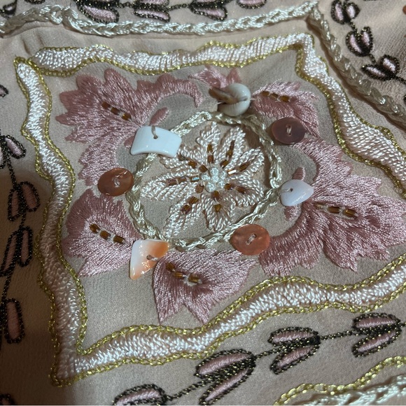 Vintage 100% Silk Beaded Dress Vintage Beaded Dress Sue Wong Dress Shell Mermaid - Picture 12 of 17